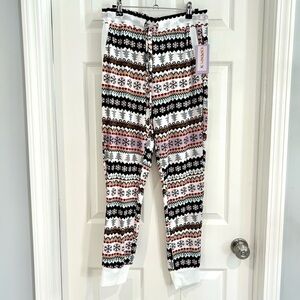 Joyspun Women Christmas Pajama Pants Joggers Sz S NWT Fair Isle Holiday Pocket
